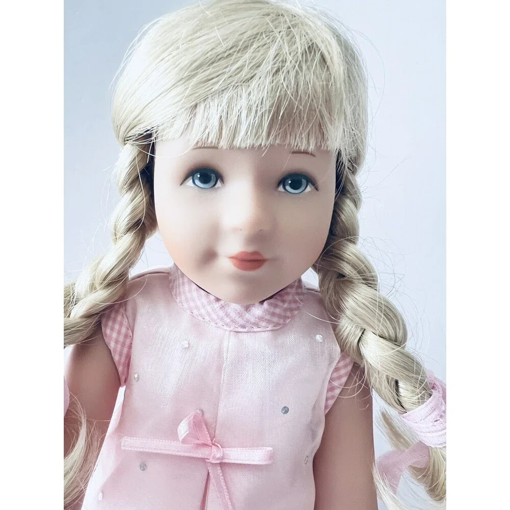 Käthe Kruse Doll Toni 15in Top‎ Condition Blonde Braids With tags Pink Germany - Picture 2 of 8